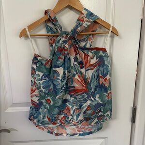 Faherty brand Floral Sleeveless Halter Top - Multicolor